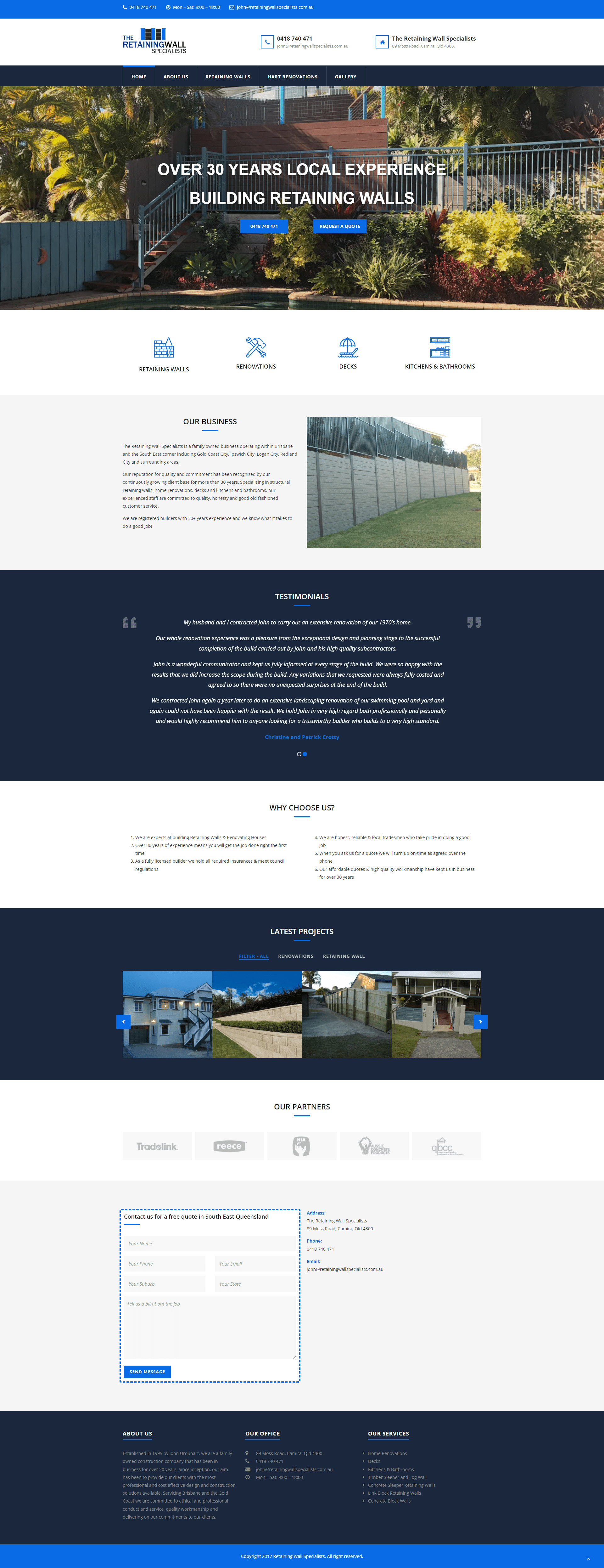 Retaining Wall Specialist Web design template